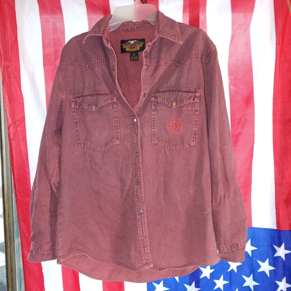 VINTAGE HARLEY DAVIDSON LADIES ACID WASH DENIM SIZE MEDIUM - Picture 5 of 7
